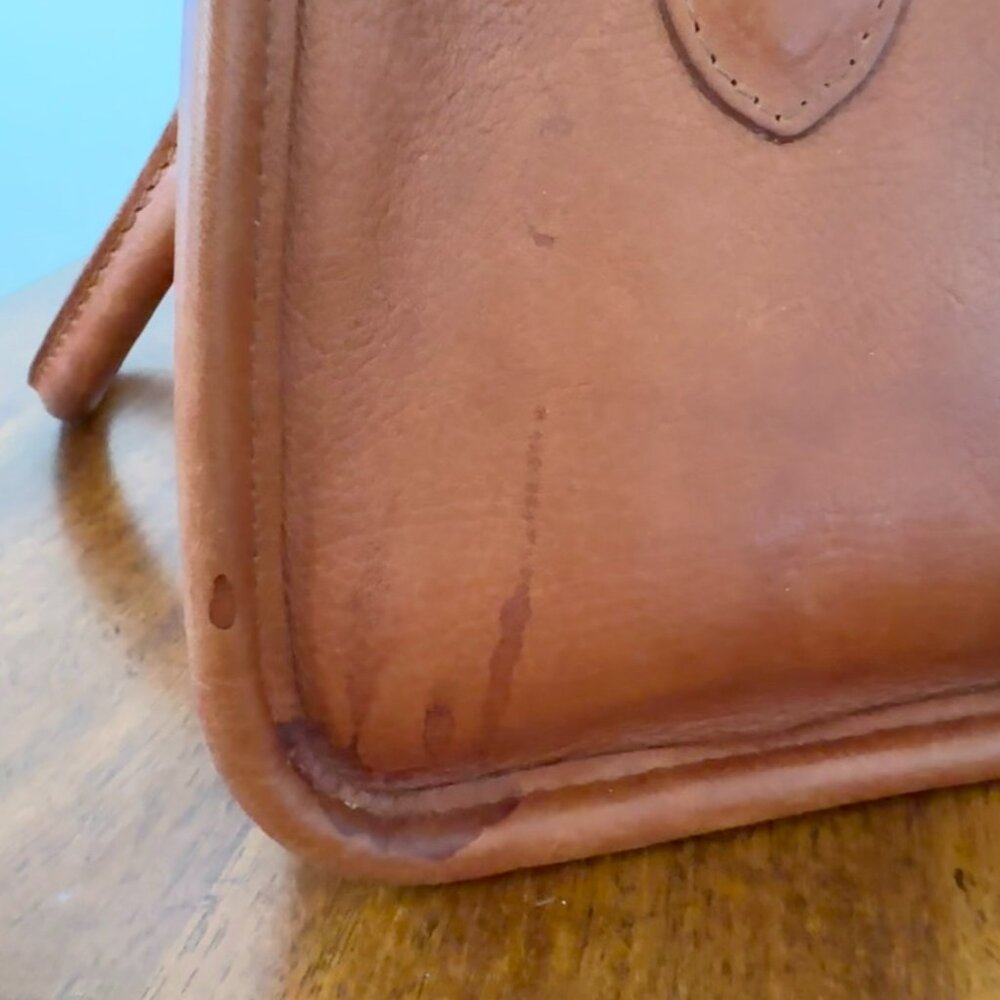 French Company Vintage Brown Leather Bag No Shoulder Strap - Picture 15 of 15
